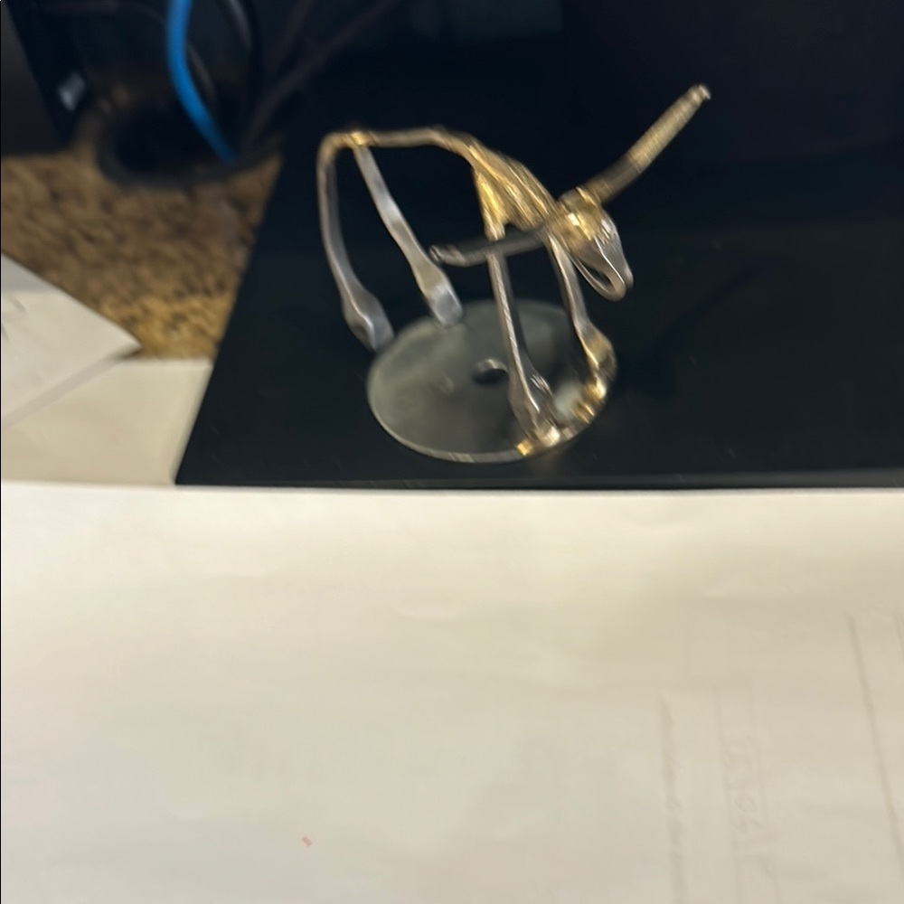 Petite brass longhorn sculpture DadCore
